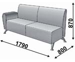 Секция диванная 3х-местная с 1 подлокотником левая.  Арт. 3В
